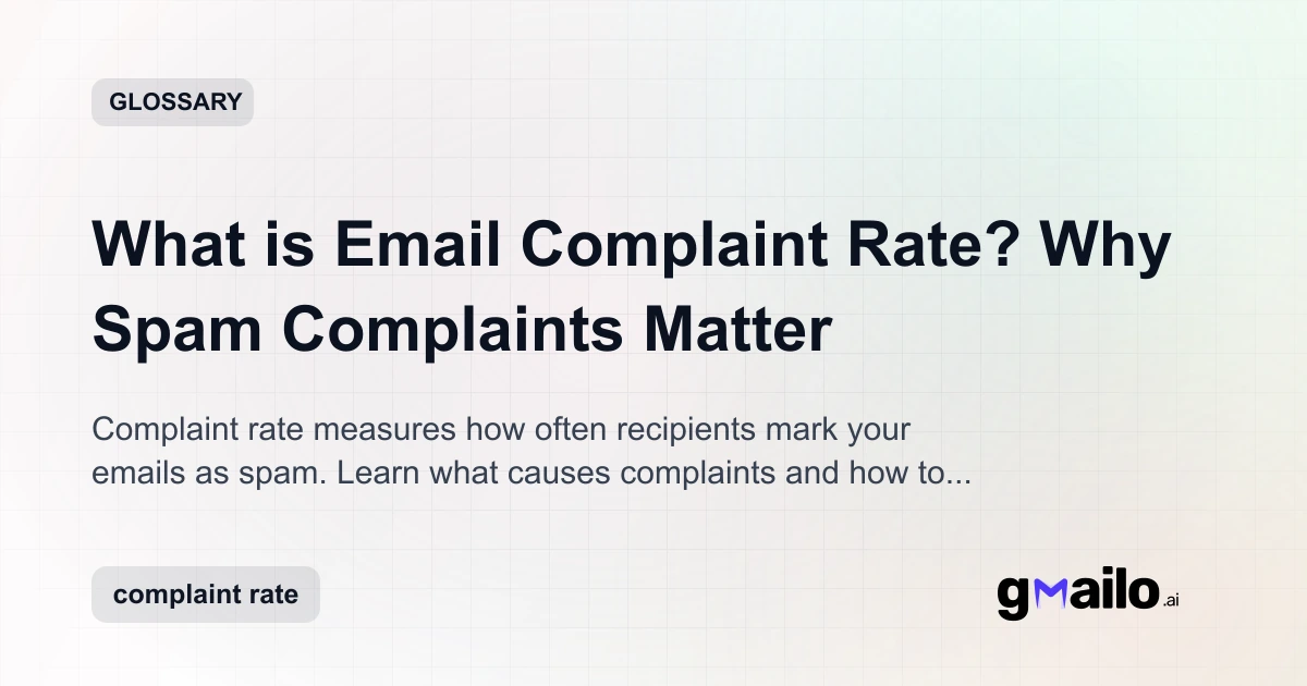 What is Email Complaint Rate? Why Spam Complaints Matter | Email ...