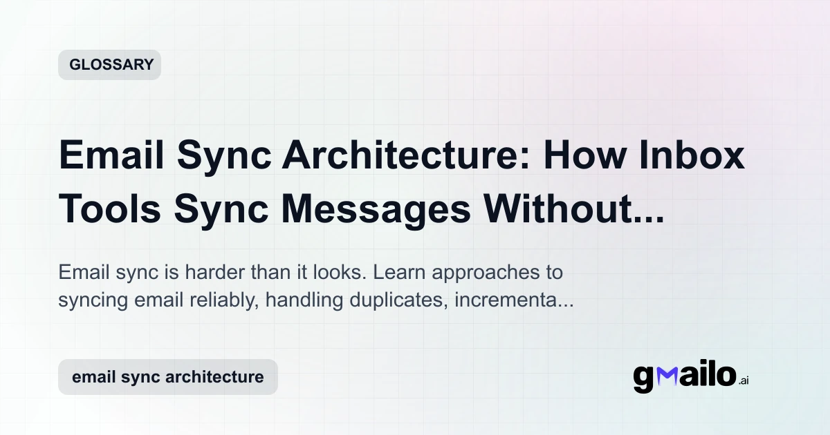 Email Sync Architecture: How Inbox Tools Sync Messages Without Missing ...
